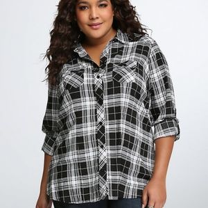 NEW Torrid Plaid Button Shirt
